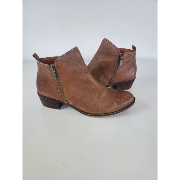 Lucky Brand BASEL Brown Ankle Boots Short Bootie Size 11 M Zip Winter Shoes - Picture 9 of 12